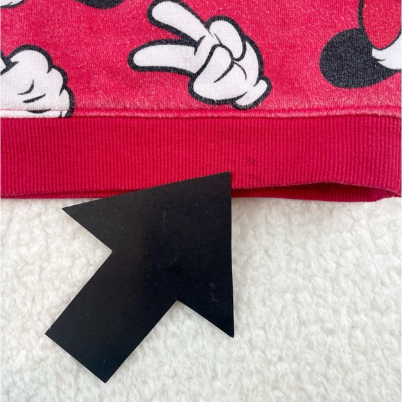 DISNEY • Red/White Mickey Mouse Christmas Holiday Crewneck Sweatshirt - Picture 7 of 10